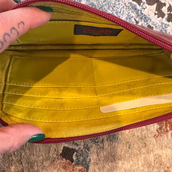 HOBO Reddish/Burgundy Clutch with Dragon Motif - Picture 7 of 9